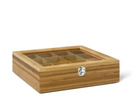 Bredemeijer 12 Compartment Tea Box with Window Bamboo
