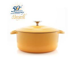 Chantal Enameled Cast Iron 5-Qt Round Dutch Oven with Lid, Marigold