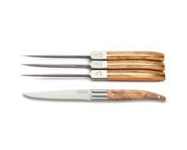 Laguiole Expression 4-Piece Steak Knife Set - Olive Wood