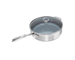 Chantal Induction 21  5 quart Saute Skillet with Ceramic Non-Stick Coating and glass lid