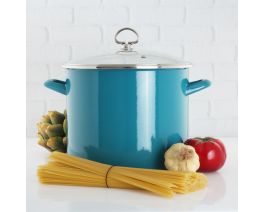 Chantal 8-Qt Enamel-on-Steel Stockpot with Glass Lid (limited to stock on hand)