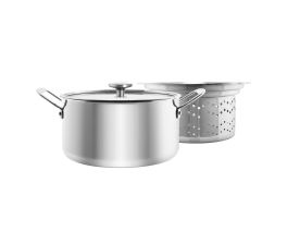 Stockpots Large Deep Stainless Steel Induction Stock Pot Casserole Cooking  Stockpot,Diameter 30 Cm,Height 20 Cm（14 Litres） (Color : Silver, Size 