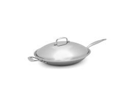 Heritage Steel 13.5" Shallow Wok with Lid