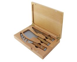 Forged Cheese Knife Set Olivewood hdl/Wood Bx