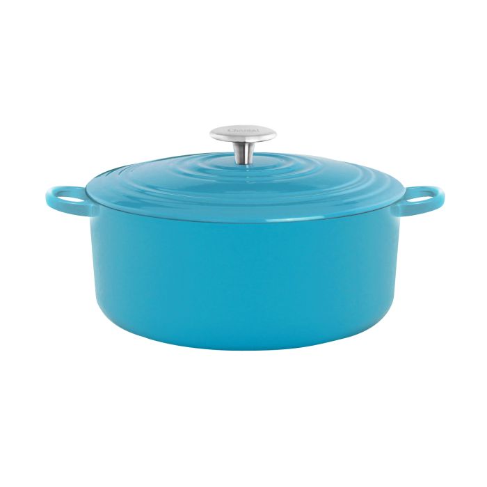 Tramontina Enameled Cast Iron Covered Round Dutch Oven, 5.5 qt, Blue