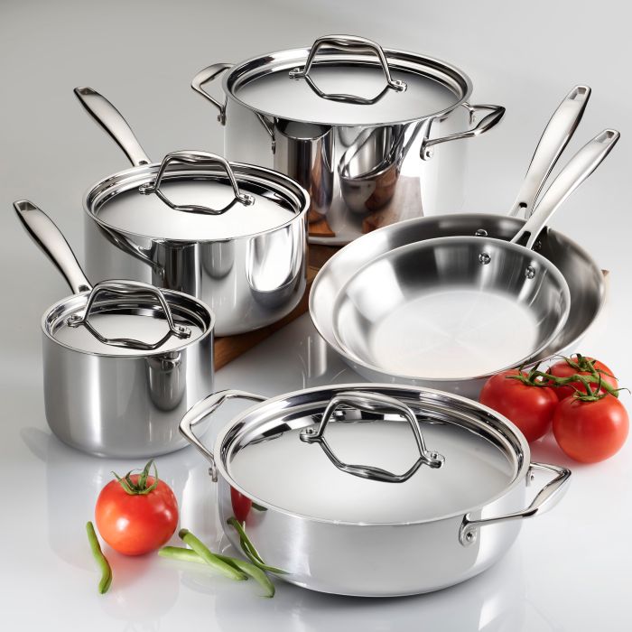 8 Pc Tri-Ply Clad Stainless Steel Cookware Set - Tramontina US