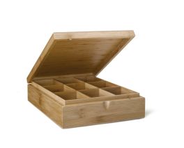 Bredemeijer 9 Compartment Tea Box with Window Bamboo