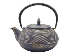Cast iron teapot  Arare 40 fl. oz. blue/gold