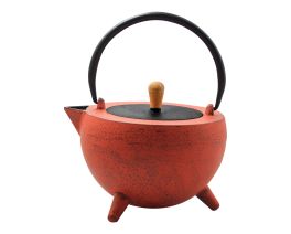 Cast iron teapot  Pop 34 fl. oz. red w/ black lid