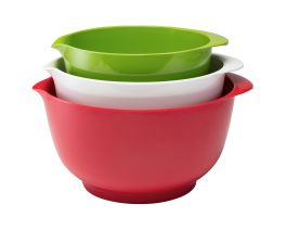 Gourmac Set of 3 Melamine Mixing Bowls, Boxed - 2,3,4L, Holiday Assortment