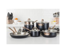 Viking 3-Ply 11pc Cookware Set, Black w/ Copper PVD Handle
