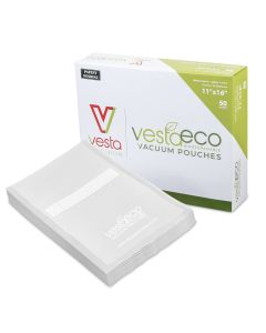 VestaEco Certified Commercially Compostable Vacuum Seal Bags - Embossed - 11"x16" - 50/box