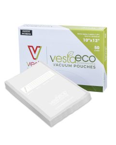 VestaEco Certified Commercially Compostable Vacuum Seal Bags - Flat - 10"x13" - 50/box